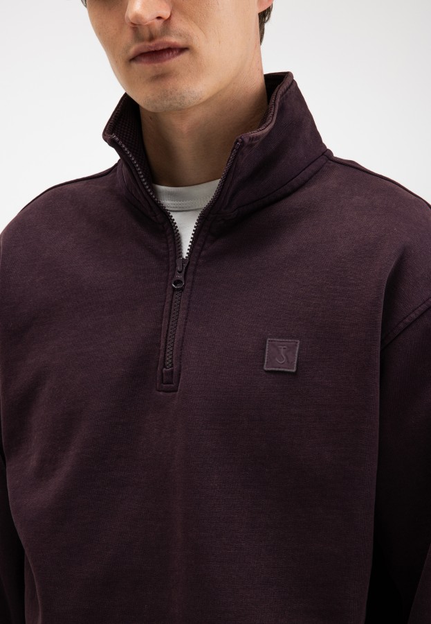 Afbeelding van Army Sweat Half Zip - M2623005 Pascha Purple 845 - Heren Sweater -  Butcher of Blue